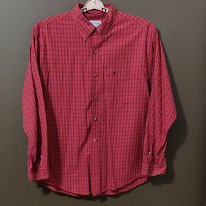 Carhartt Men's Red Plaid Long Sleeve Button Down Collar Shirt SIZE XL